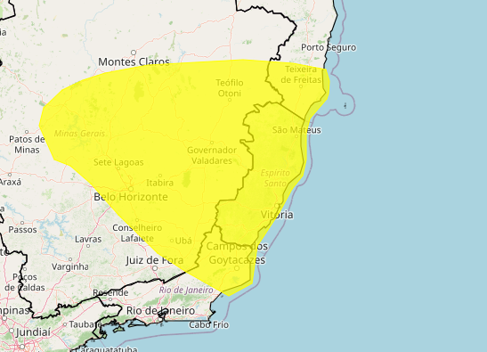 Inmet coloca todos os 78 municípios do ES sob alerta de tempestade; veja detalhes