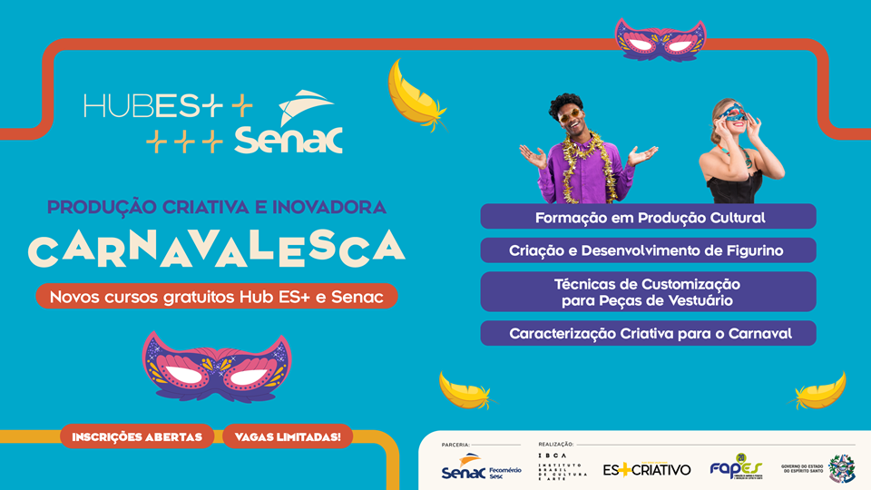 Formações gratuitas do Hub ES+ e Senac preparam profissionais para o Carnaval 2026