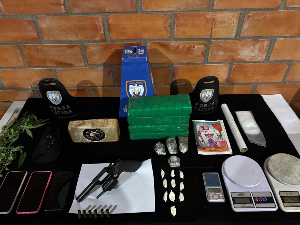 Militares do 11º BPM apreendem drogas, arma de fogo e prendem suspeitos em Água Doce do Norte