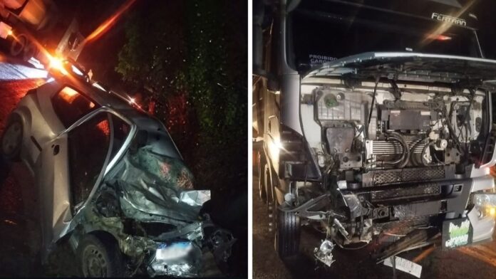 Motorista morre em acidente entre carro e carreta na BR 262 no ES