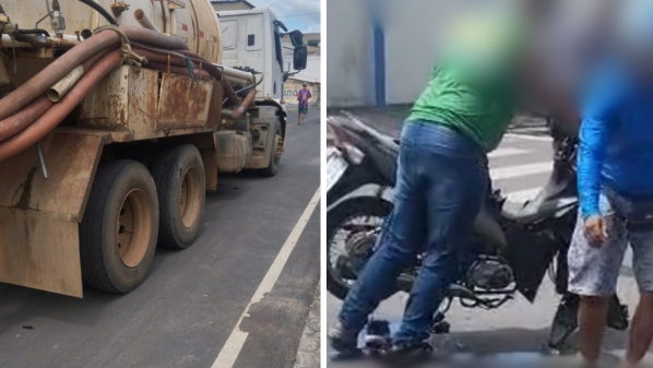 Acidente entre caminhão coletor de esgoto e moto deixa um morto e um ferido em Pinheiros