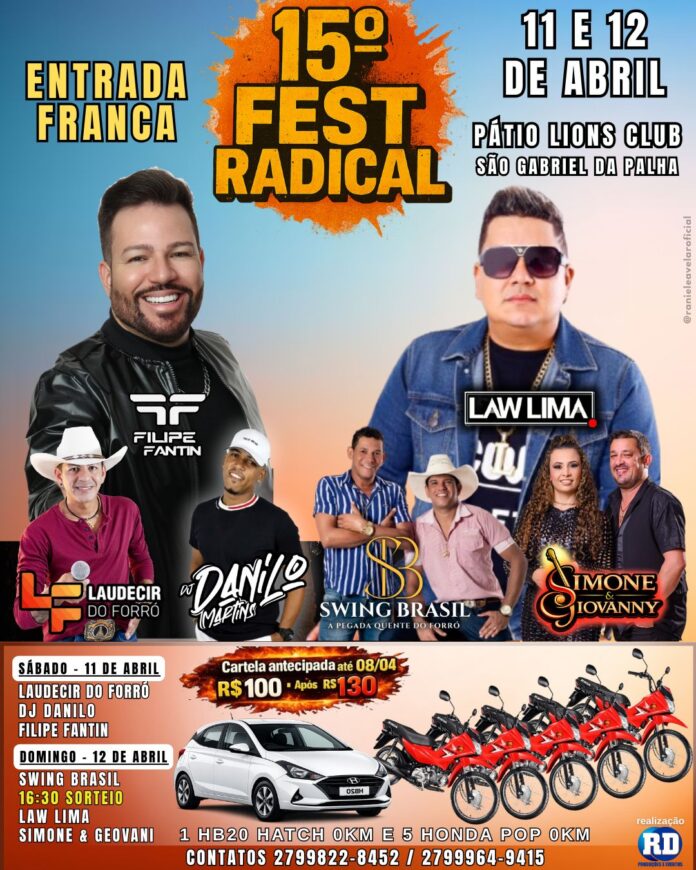 São Gabriel da Palha recebe o 15º Fest Radical com grandes atrações e sorteios