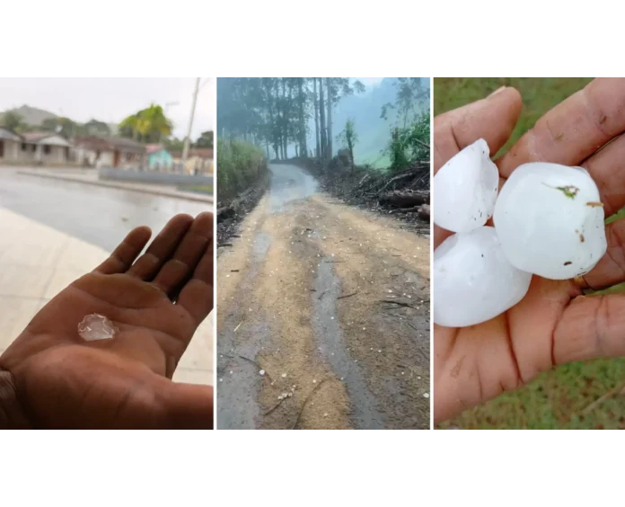 Chuva de granizo surpreende moradores da zona rural de Ecoporanga