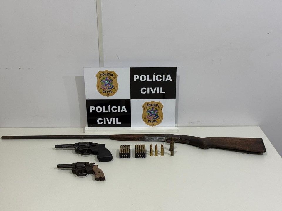 PC prende homem em flagrante e apreende armas durante operação de combate à violência doméstica em Linhares