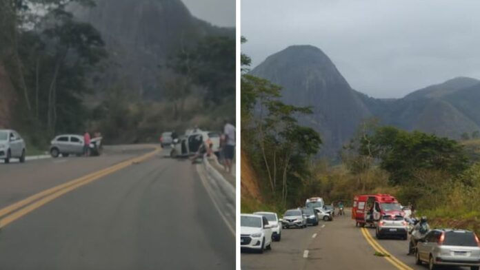 Acidente entre carros tem morte e complica o trânsito entre Nova Venécia e São Gabriel da Palha