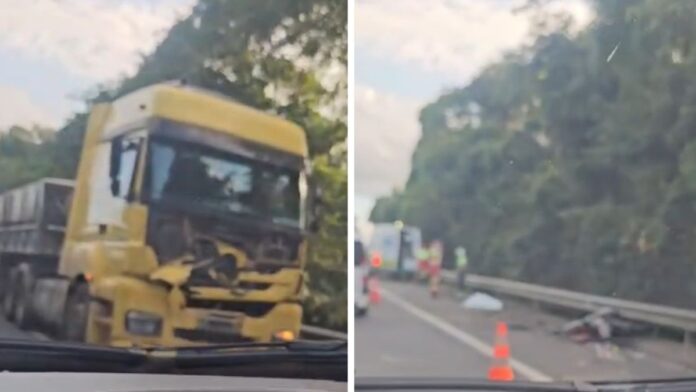 Motociclista morre em acidente com carreta na BR 101 em São Mateus