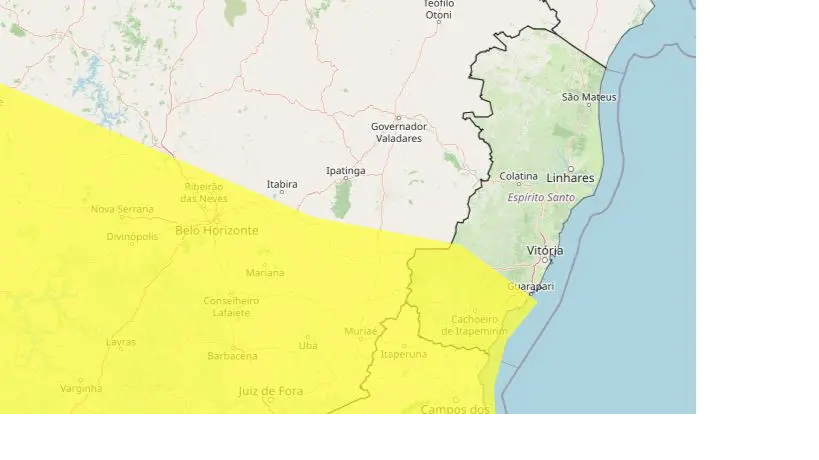 Inmet alerta para tempestade e granizo em 34 cidades do ES