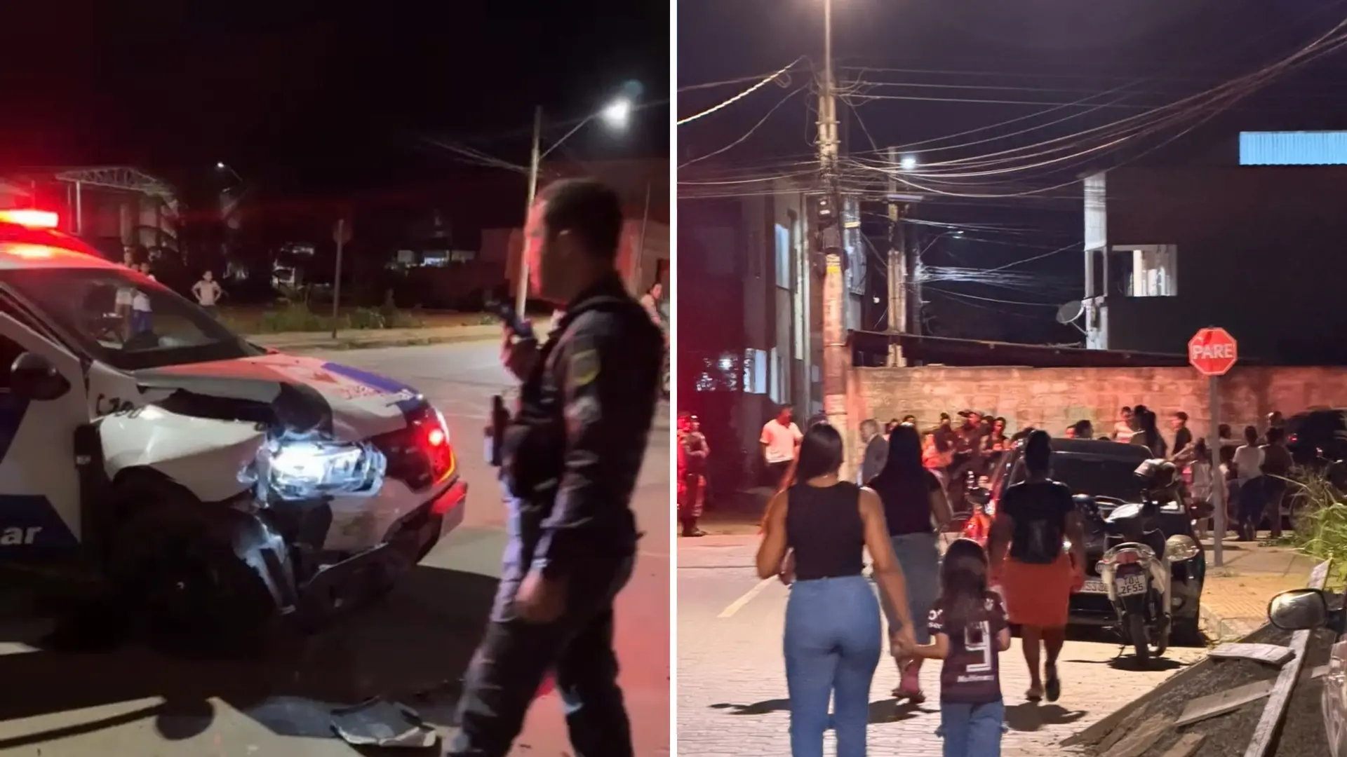 Perseguição termina com moto e viatura batendo no mesmo carro em Linhares