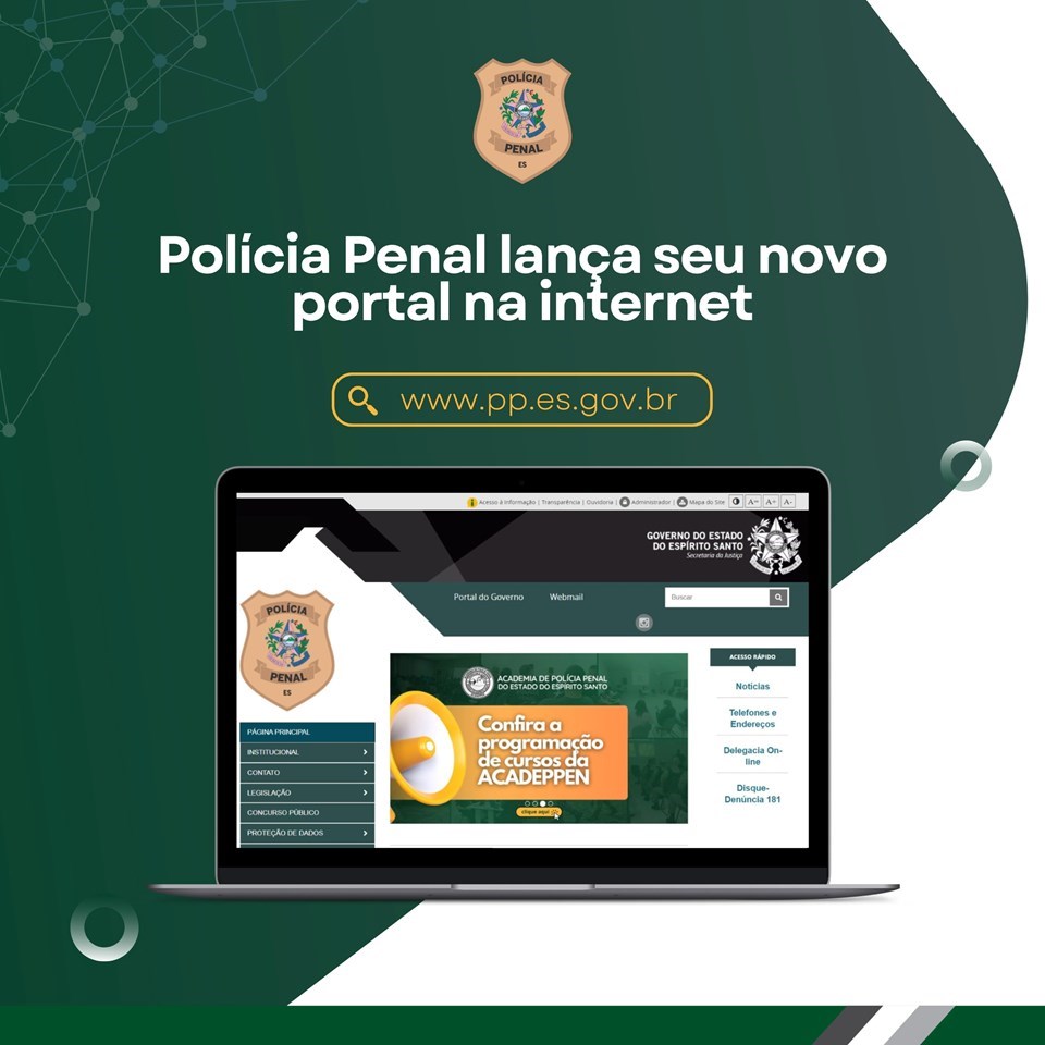 Polícia Penal do Espírito Santo lança novo portal na internet